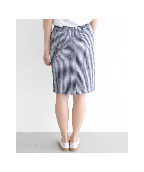 URBAN RESEARCH DOORS(アーバンリサーチドアーズ)の「ギンガムストレッチタイトスカート(スカート・レディース・ブラック/ネイビー・36/38)」の9枚目の写真