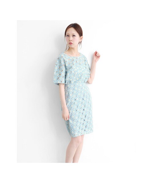 KBF(ケイビーエフ)の「レースミックススウェットスカート(スカート・レディース・BEIGE/LIGHT BLUE/WHITE・one)」の6枚目の写真