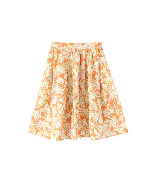 KBF（ケイビーエフ）の「ハワイアン柄フレアスカート（スカート・レディース・ブルー/ブラック/オレンジ・one）」の3枚目の写真