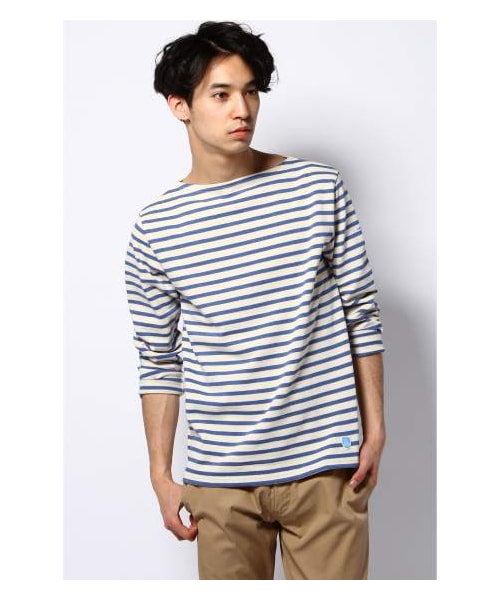 ORCIVAL（オーシバル）の「ORCIVAL / オーチバル: Cotton Lourd border / カットソー（カットソー・Ｔシャツ・メンズ・ホワイト/ナチュラル/ネイビー/ネイビー A/レッド・3/4）」の2枚目の写真