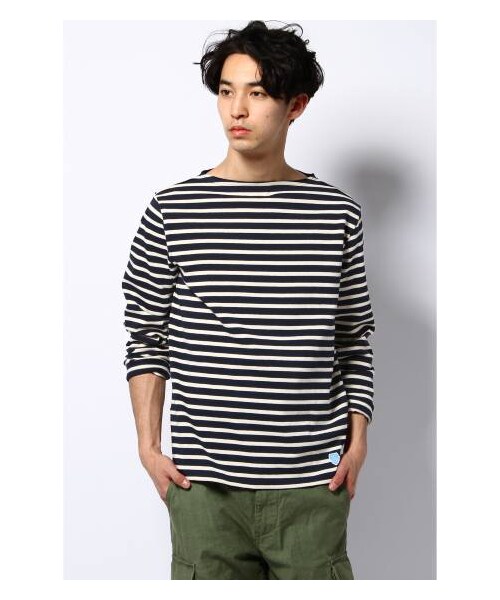 ORCIVAL（オーシバル）の「ORCIVAL / オーチバル: Cotton Lourd border / カットソー（カットソー・Ｔシャツ・メンズ・ホワイト/ナチュラル/ネイビー/ネイビー A/レッド・3/4）」の3枚目の写真