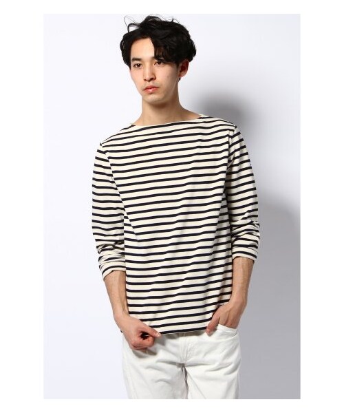 ORCIVAL（オーシバル）の「ORCIVAL / オーチバル: Cotton Lourd border / カットソー（カットソー・Ｔシャツ・メンズ・ホワイト/ナチュラル/ネイビー/ネイビー A/レッド・3/4）」の6枚目の写真