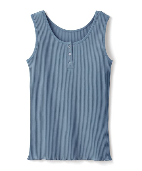 GRL（グレイル）の「ヘンリーネックテレコメロウタンクトップ（タンクトップ・レディース・ベージュ/オレンジ/ブルー/ブラック・M）」の3枚目の写真