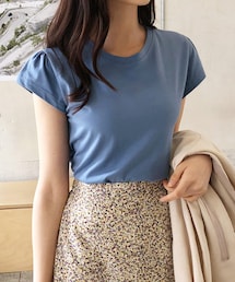 DHOLIC | ギャザーフレンチスリーブTシャツ(Tシャツ/カットソー)