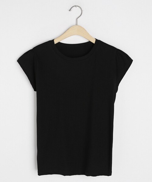 DHOLIC（ディーホリック）の「ギャザーフレンチスリーブTシャツ（Tシャツ/カットソー・レディース・レッド/ブルー/ブラック/ホワイト・FREE）」の3枚目の写真