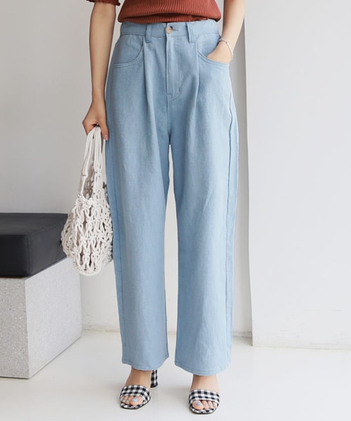 DHOLIC（ディーホリック）の「リネンバックゴムパンツ（その他パンツ・レディース・イエロー/ベージュ/ブルー・FREE）」の3枚目の写真