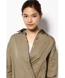【ドゥーズィエムクラス 】カシュクールシャツ ブラウス オーバーサイズ 白 F ドゥーズィエムクラス 】カシュクールシャツ ブラウス オーバー