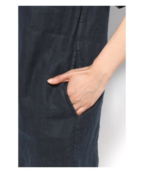 JOURNAL STANDARD（ジャーナルスタンダード）の「フレンチリネンツイルボートネックワンピース（ワンピース・レディース・ホワイト/ベージュ/ネイビー/ネイビー A/オレンジ・フリー）」の11枚目の写真