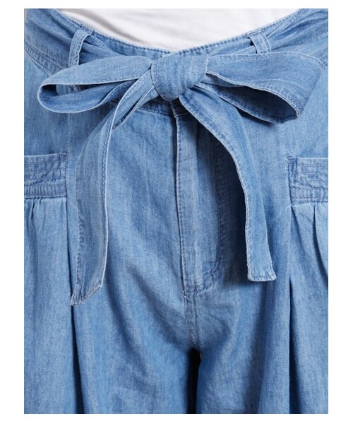 Green Parks fuuwa(グリーンパークスフーワ)の「【Special Price】デニムロングガウチョパンツ(パンツ・レディース・オフホワイト/インディゴ/ライトインディゴ・F)」の7枚目の写真