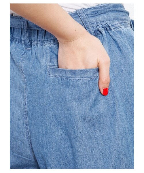 Green Parks fuuwa(グリーンパークスフーワ)の「【Special Price】デニムロングガウチョパンツ(パンツ・レディース・オフホワイト/インディゴ/ライトインディゴ・F)」の9枚目の写真