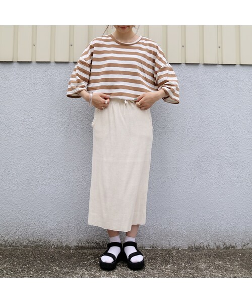 no brand（ノーブランド）の「big silhouette border tee（Tシャツ/カットソー・レディース・その他）」の2枚目の写真