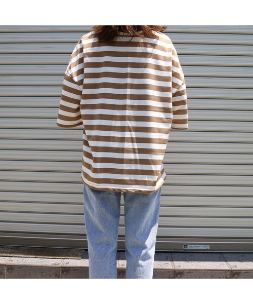 no brand（ノーブランド）の「big silhouette border tee（Tシャツ/カットソー・レディース・その他）」の9枚目の写真