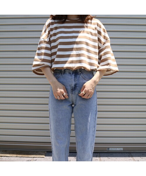 no brand（ノーブランド）の「big silhouette border tee（Tシャツ/カットソー・レディース・その他）」の7枚目の写真