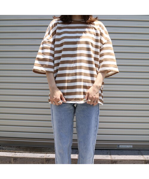 no brand（ノーブランド）の「big silhouette border tee（Tシャツ/カットソー・レディース・その他）」の8枚目の写真