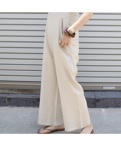 no brand(ノーブランド)の「linen saloppet(サロペット/オーバーオール・レディース・その他)」の8枚目の写真