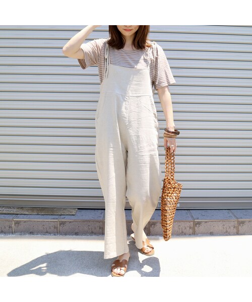 no brand(ノーブランド)の「linen saloppet(サロペット/オーバーオール・レディース・その他)」の10枚目の写真