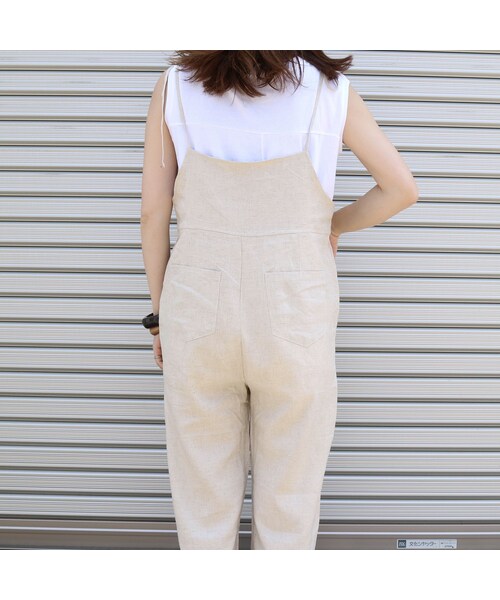 no brand(ノーブランド)の「linen saloppet(サロペット/オーバーオール・レディース・その他)」の6枚目の写真