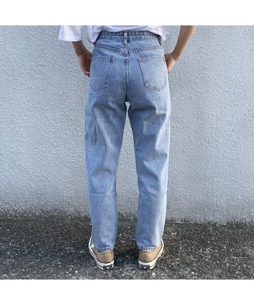 no brand（ノーブランド）の「hight waist tapered denim pants（デニムパンツ・レディース・その他）」の2枚目の写真