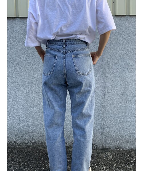 no brand（ノーブランド）の「hight waist tapered denim pants（デニムパンツ・レディース・その他）」の4枚目の写真