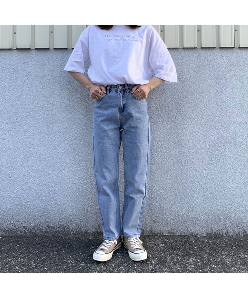 no brand（ノーブランド）の「hight waist tapered denim pants（デニムパンツ・レディース・その他）」の5枚目の写真