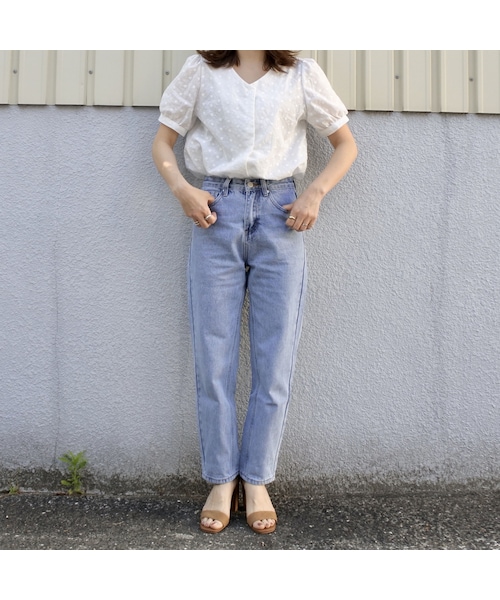 no brand（ノーブランド）の「hight waist tapered denim pants（デニムパンツ・レディース・その他）」の6枚目の写真