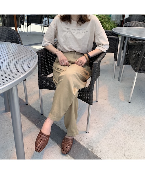 no brand（ノーブランド）の「lettering tee【beige】（Tシャツ/カットソー・レディース・その他）」の2枚目の写真