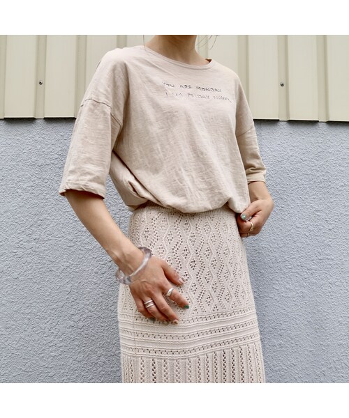 no brand（ノーブランド）の「lettering tee【beige】（Tシャツ/カットソー・レディース・その他）」の8枚目の写真