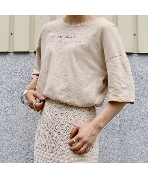 no brand（ノーブランド）の「lettering tee【beige】（Tシャツ/カットソー・レディース・その他）」の7枚目の写真