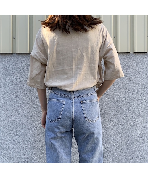 no brand（ノーブランド）の「lettering tee【beige】（Tシャツ/カットソー・レディース・その他）」の4枚目の写真