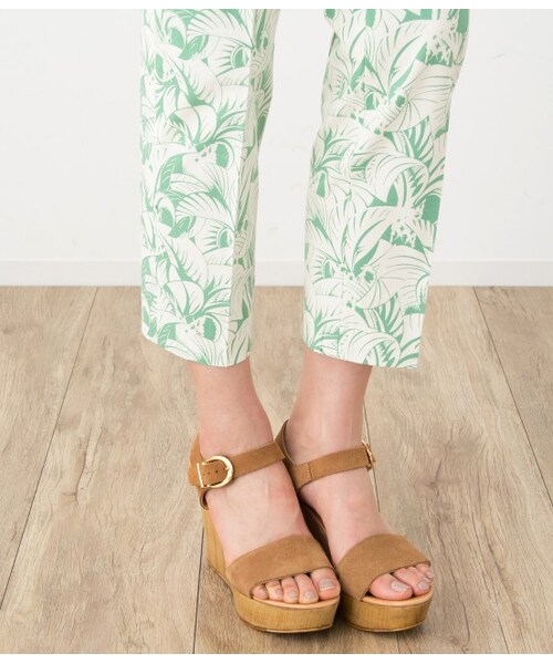 ADAM ET ROPE'（アダムエロペ）の「パームツリーイージーバックパンツ（パンツ・レディース・ブラック/グリーン・36/38）」の10枚目の写真