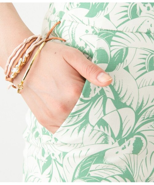 ADAM ET ROPE'（アダムエロペ）の「パームツリーイージーバックパンツ（パンツ・レディース・ブラック/グリーン・36/38）」の8枚目の写真