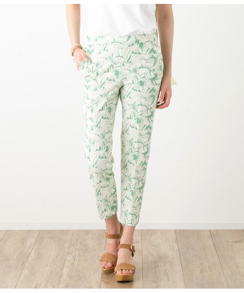 ADAM ET ROPE'（アダムエロペ）の「パームツリーイージーバックパンツ（パンツ・レディース・ブラック/グリーン・36/38）」の2枚目の写真