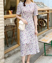 DHOLIC | バックタイフローラルワンピース(ワンピース)