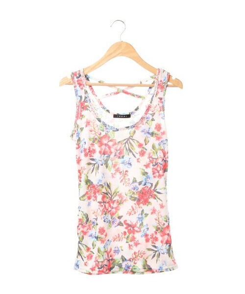 花柄 タンクトップ 石見智翠館 タンクトップ Lサイズ 大きいサイズ