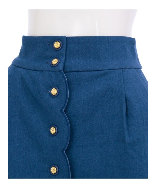 MAJESTIC LEGON（マジェスティックレゴン）の「∞スカラップ金ボタンSK（パンツ・レディース・ブルー/アイボリー/ネイビー・Free）」の2枚目の写真