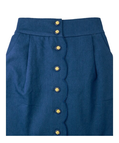 MAJESTIC LEGON（マジェスティックレゴン）の「∞スカラップ金ボタンSK（パンツ・レディース・ブルー/アイボリー/ネイビー・Free）」の5枚目の写真