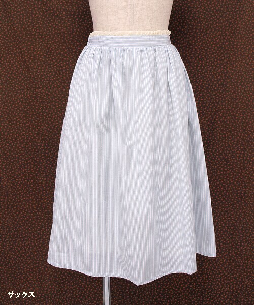 Clice de Paris（クリシェドゥパリス）の「パステルストライプ半端丈スカート（スカート・レディース・ピンク/ブルー/サックス・ワンサイズ）」の2枚目の写真