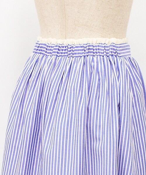 Clice de Paris（クリシェドゥパリス）の「パステルストライプ半端丈スカート（スカート・レディース・ピンク/ブルー/サックス・ワンサイズ）」の5枚目の写真