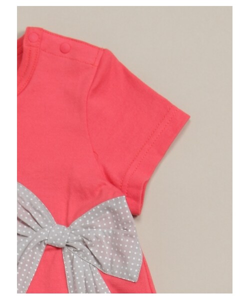 HAKKA BABY（ハッカベビー）の「[ベビー]裾スカラップリボンモチーフ付きワンピース（ワンピース/ドレス・キッズ・レッド/ブラック・80/90）」の6枚目の写真