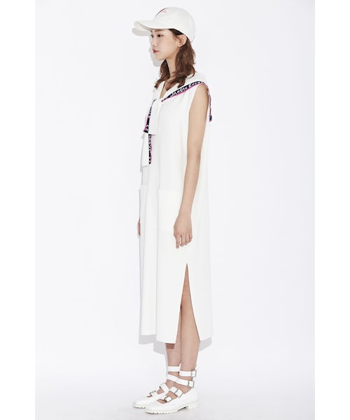 Lucky Chouette（Lucky Chouette）の「Sailor Collar Long Knit Dress（ワンピース/ドレス・レディース・아이보리/네이비・XXX）」の3枚目の写真