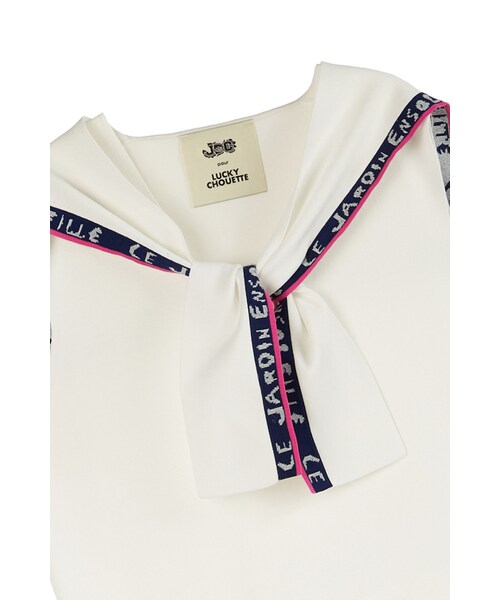 Lucky Chouette（Lucky Chouette）の「Sailor Collar Long Knit Dress（ワンピース/ドレス・レディース・아이보리/네이비・XXX）」の7枚目の写真