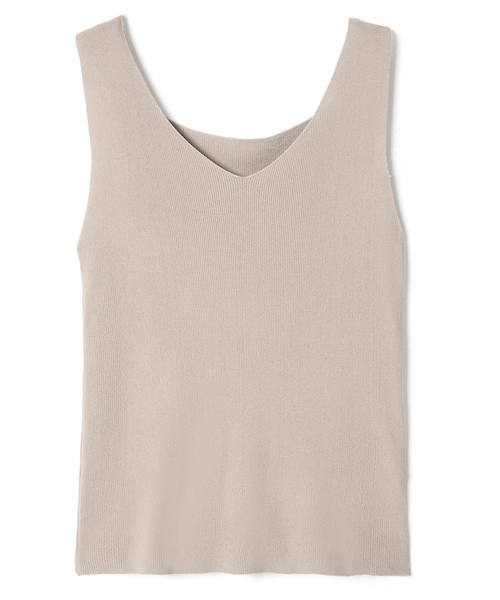 GRL（グレイル）の「Vネックニットタンクトップ（タンクトップ・レディース・ラベンダー/ベージュ/オフホワイト/ブラック/モカ/グレージュ・M）」の4枚目の写真