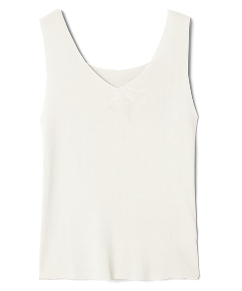 GRL（グレイル）の「Vネックニットタンクトップ（タンクトップ・レディース・ラベンダー/ベージュ/オフホワイト/ブラック/モカ/グレージュ・M）」の2枚目の写真