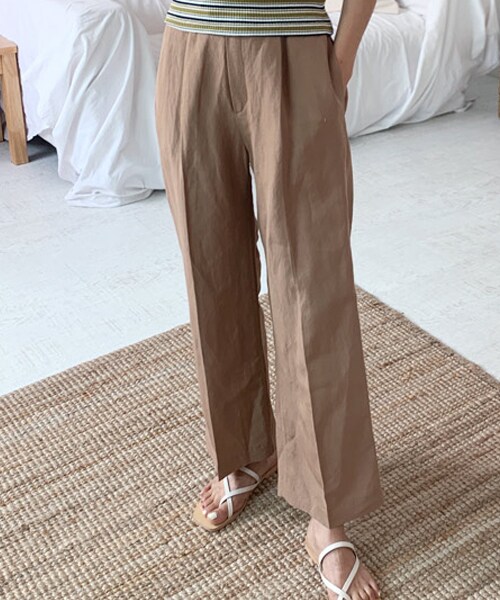 DHOLIC（ディーホリック）の「ボタンスラックスパンツ（スラックス・レディース・ブルー/ベージュ/ブラウン・FREE）」の2枚目の写真