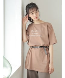 earth music&ecology | ・グラフィックオーガニックコットンチュニック(トップス)