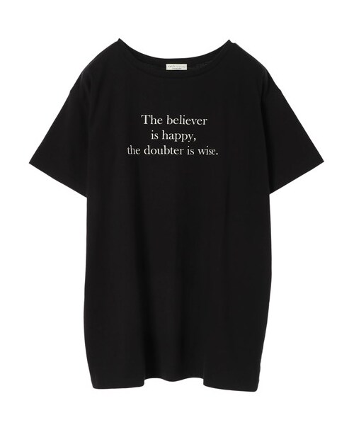 earth music&ecology（アースミュージックアンドエコロジー）の「・グラフィックオーガニックコットンチュニック（トップス・オフホワイト/ブラック/モカ・F）」の12枚目の写真