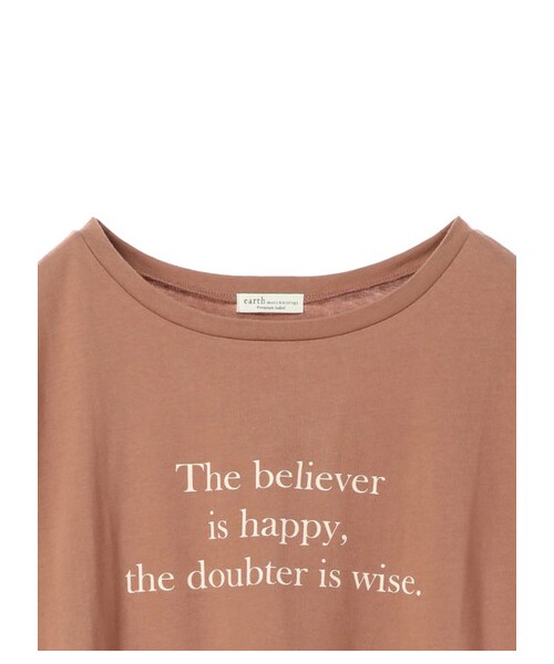 earth music&ecology（アースミュージックアンドエコロジー）の「・グラフィックオーガニックコットンチュニック（トップス・オフホワイト/ブラック/モカ・F）」の8枚目の写真