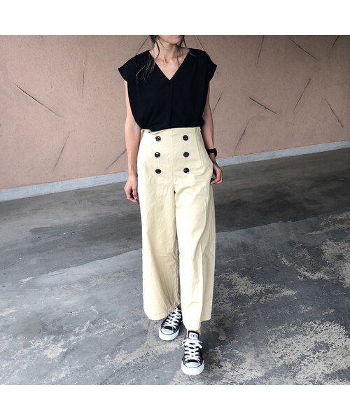 copine（コピン）の「着回し力抜群！シンプルタック入りフレンチスリーブトップス(5color)【クリックポスト対象商品】（Tシャツ/カットソー・レディース・その他）」の8枚目の写真