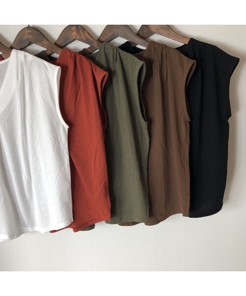 copine（コピン）の「着回し力抜群！シンプルタック入りフレンチスリーブトップス(5color)【クリックポスト対象商品】（Tシャツ/カットソー・レディース・その他）」の14枚目の写真