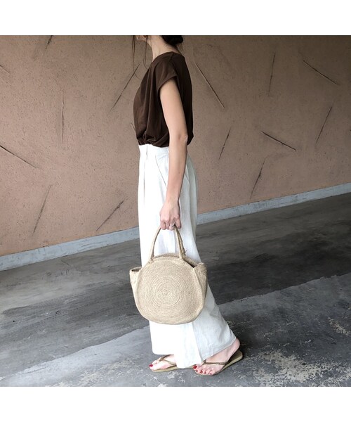 copine（コピン）の「再入荷！レーヨン×麻！ウエストゴムワイドパンツ(2color)【クリックポスト対象商品】（その他パンツ・レディース・その他）」の4枚目の写真